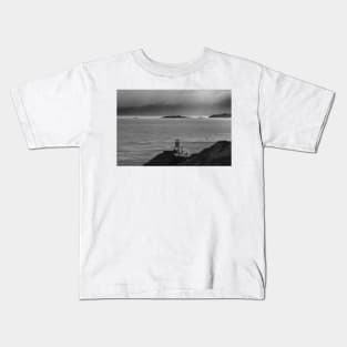 Howth Cliffs, Dublin, Ireland, black and white Kids T-Shirt